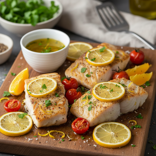 Zesty Baked Halibut Steaks recipe