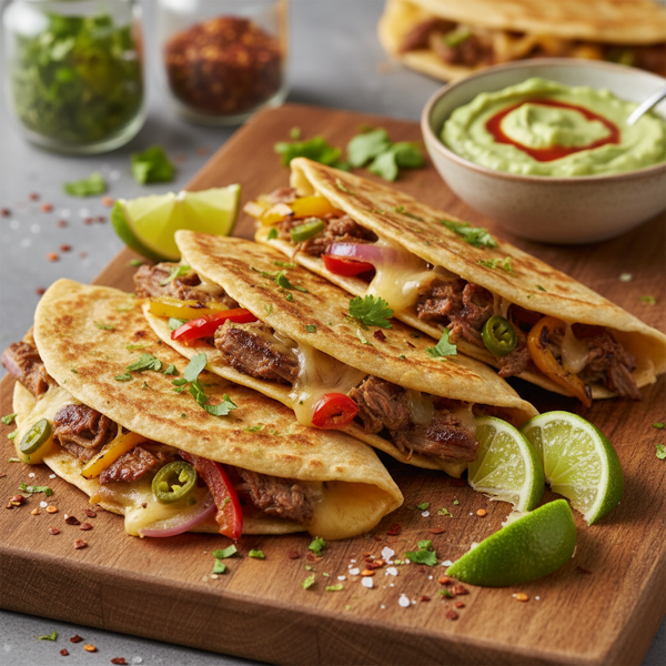 Zesty Beef & Pepper Jack Quesadillas recipe