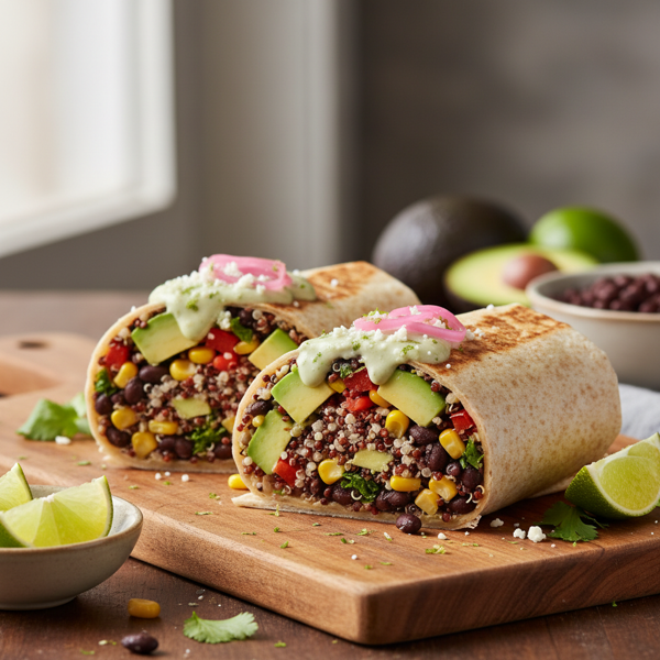 Zesty Black Bean Avocado Quinoa Fiesta Wrap recipe