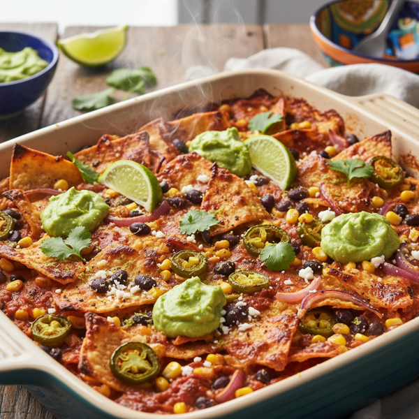 Zesty Black Bean Chilaquiles Casserole recipe