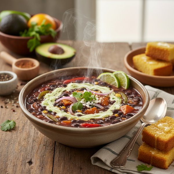 Zesty Black Bean Delight Soup recipe