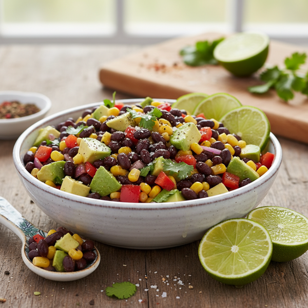 Zesty Black Bean & Avocado Corn Medley recipe