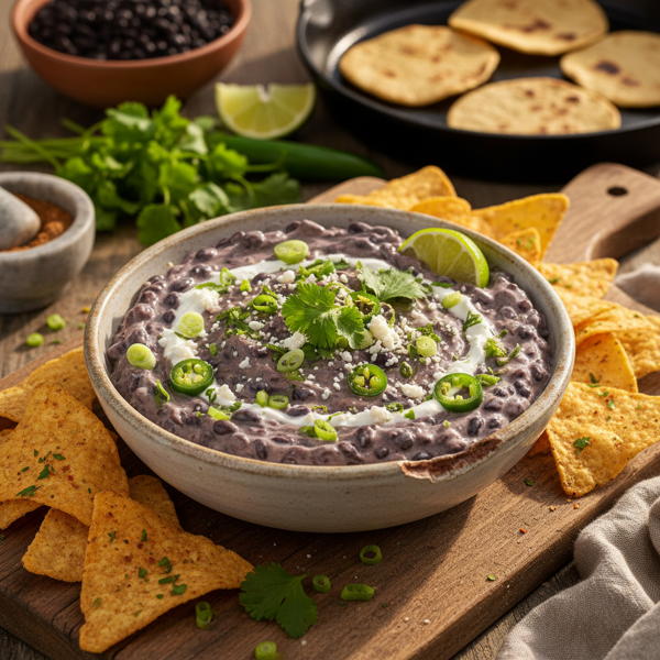Zesty Black Bean & Green Chili Dip recipe