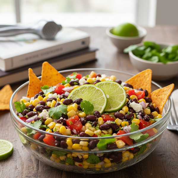 Zesty Black Bean and Corn Fusion Salad recipe