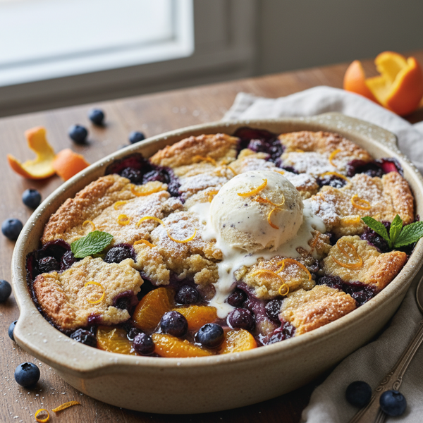 Zesty Blueberry Orange Delight Cobbler recipe
