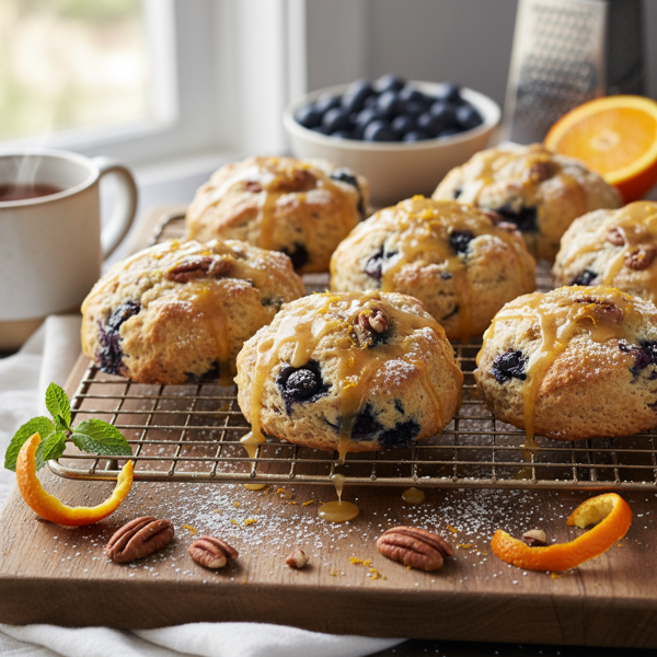 Zesty Blueberry Pecan Scones with Orange Infusion recipe