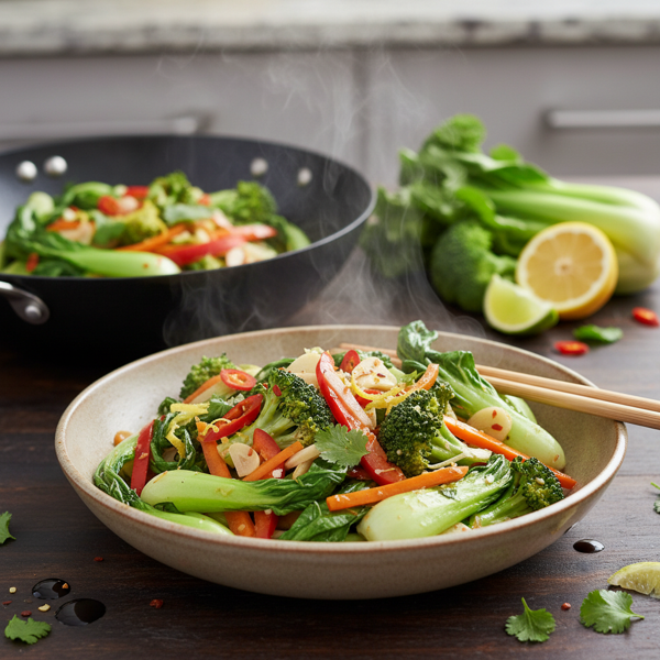 Zesty Bok Choy and Broccoli Stir-Fry recipe