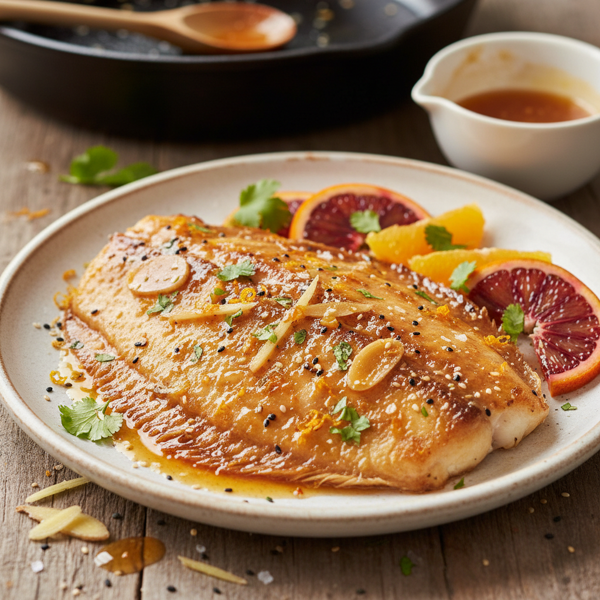 Zesty Broiled Flounder with Orange Ginger Glaze recipe