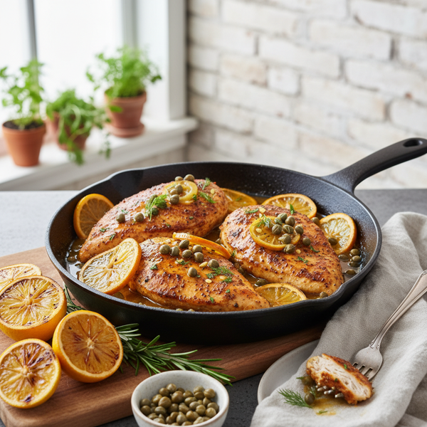 Zesty Cajun Chicken with Capers and Citrus Sauce recipe