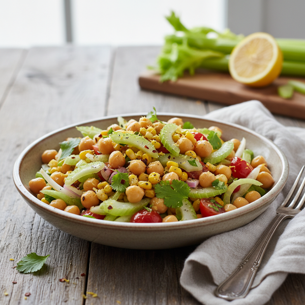 Zesty Celery and Chickpea Succotash recipe