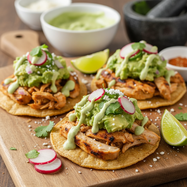 Zesty Chicken Avocado Tostadas recipe