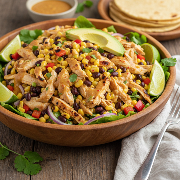Zesty Chicken, Black Bean, and Corn Salad with Creamy Chipotle Dressing recipe