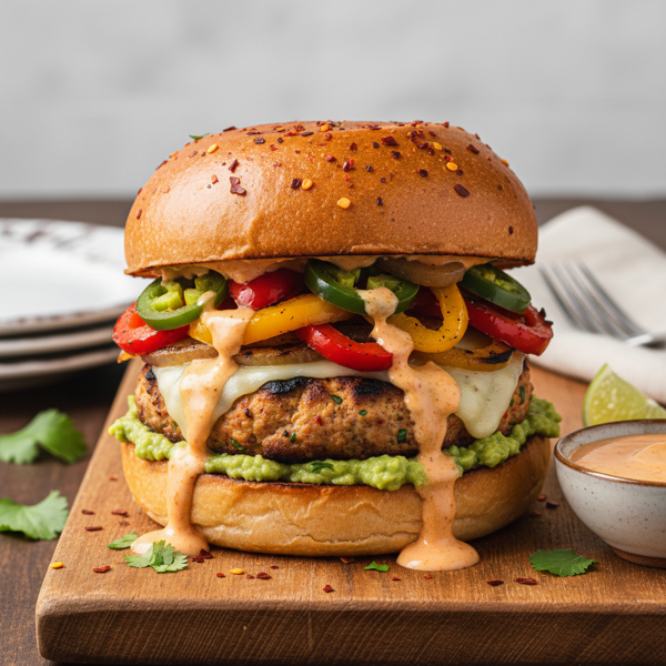 Zesty Chicken Fajita Burgers with Sriracha Kick recipe