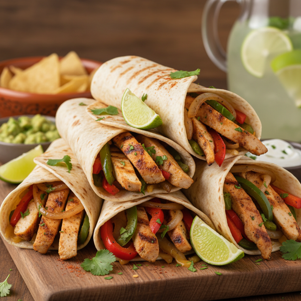 Zesty Chicken Fajitas Wraps recipe