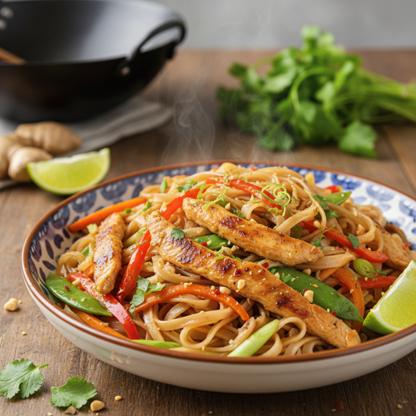 Zesty Chicken Rice Noodle Stir-Fry recipe