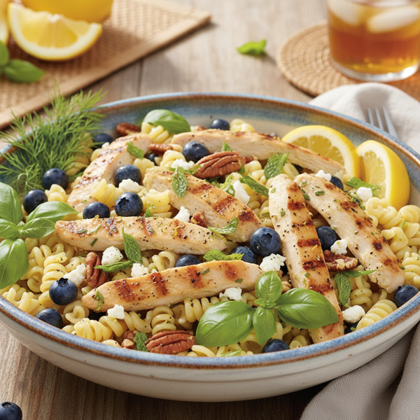 Zesty Chicken & Blueberry Pasta Salad recipe