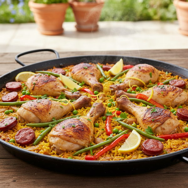 Zesty Chicken & Chorizo Paella recipe