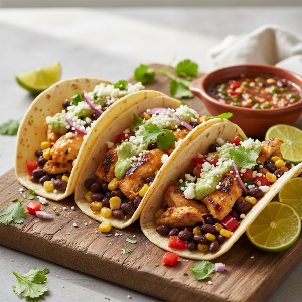 Zesty Chicken and Black Bean Tacos recipe