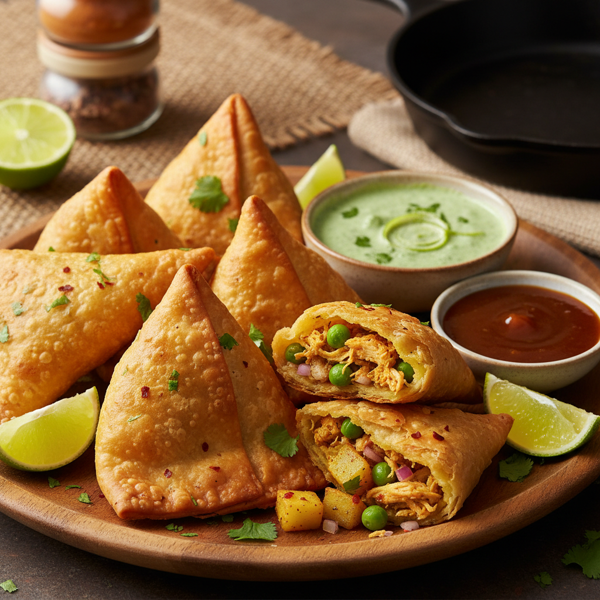 Zesty Chicken and Potato Samosas recipe