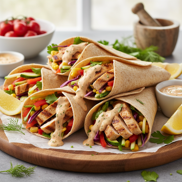 Zesty Chicken and Veggie Wraps recipe