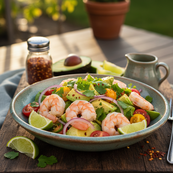 Zesty Chilean Avocado and Shrimp Salad recipe