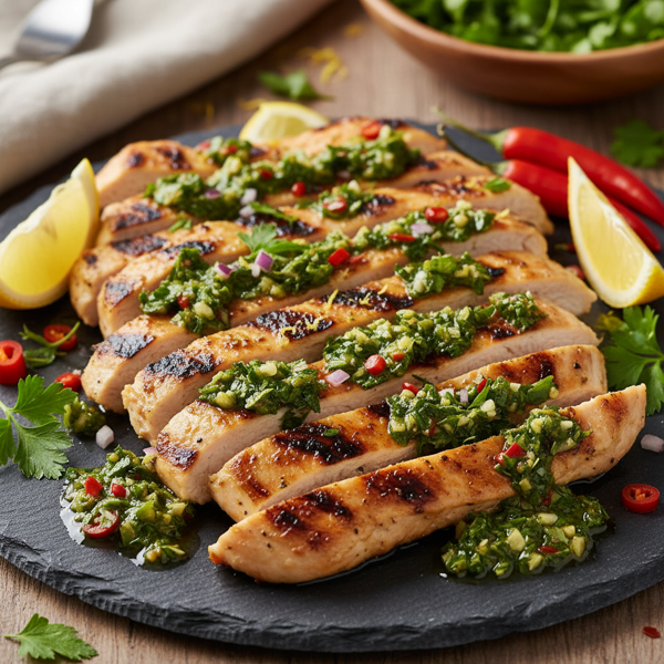 Zesty Chimichurri Grilled Chicken Strips recipe