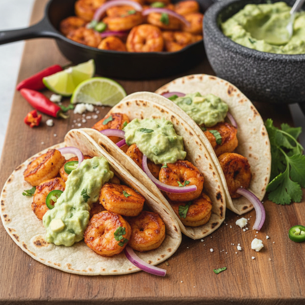 Zesty Chipotle Shrimp Tacos with Creamy Avocado Salsa Verde recipe