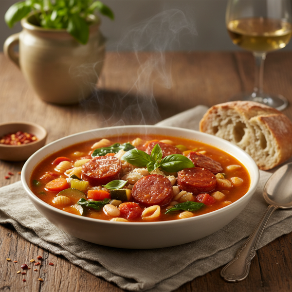 Zesty Chorizo Minestrone Delight recipe
