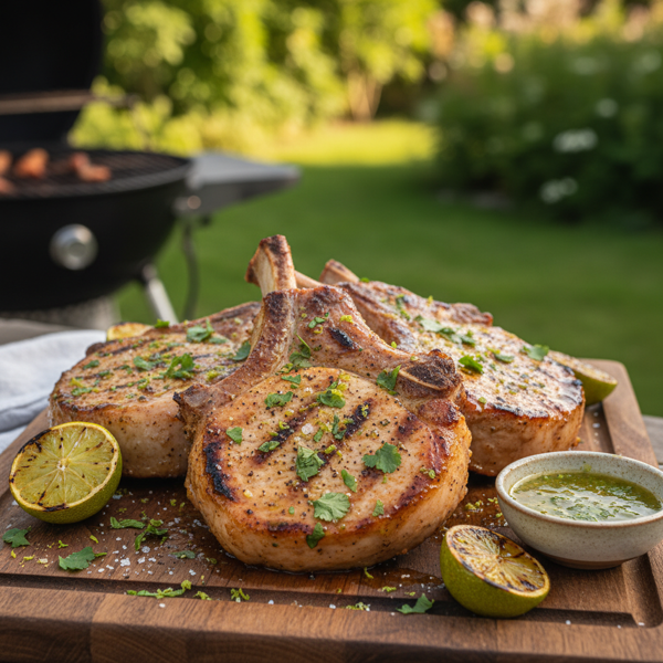 Zesty Cilantro-Lime Grilled Pork Chops recipe