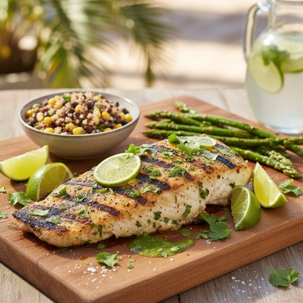 Zesty Cilantro-Lime Grilled Striped Bass recipe