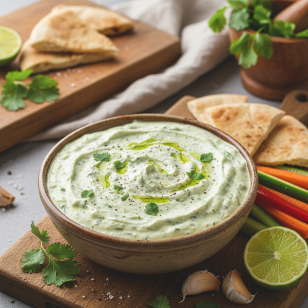 Zesty Cilantro Garlic Dip recipe