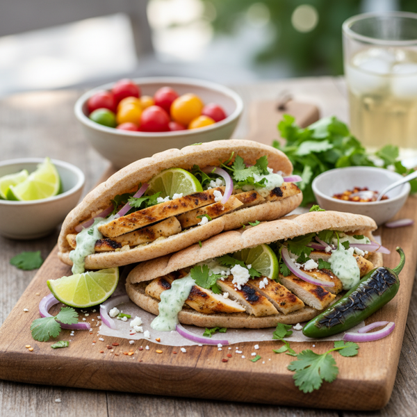 Zesty Cilantro Lime Chicken Pita Delight recipe