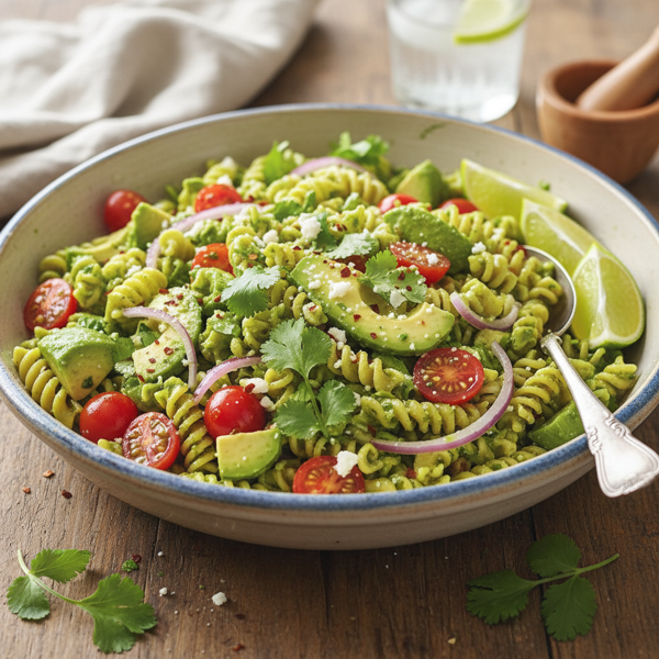 Zesty Cilantro Pesto Pasta Salad recipe