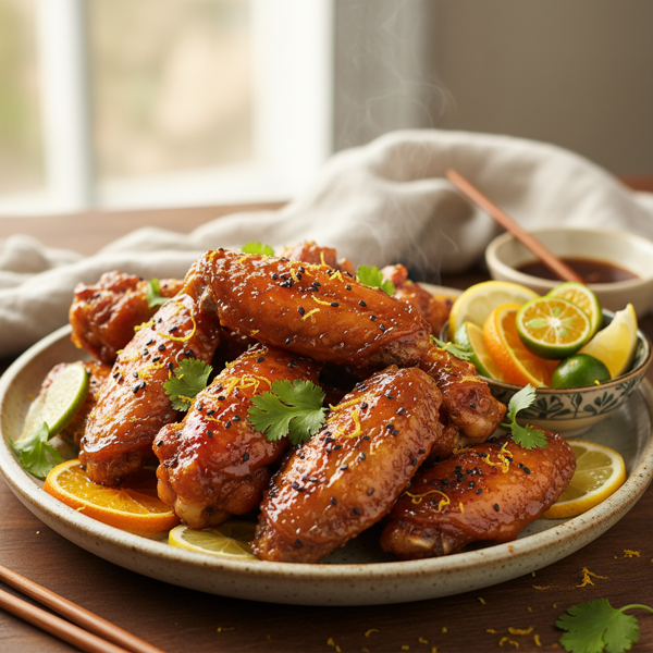 Zesty Citrus-Infused Soy Chicken Wings recipe