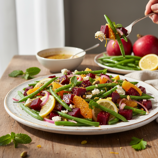 Zesty Citrus Beet & Green Bean Salad recipe