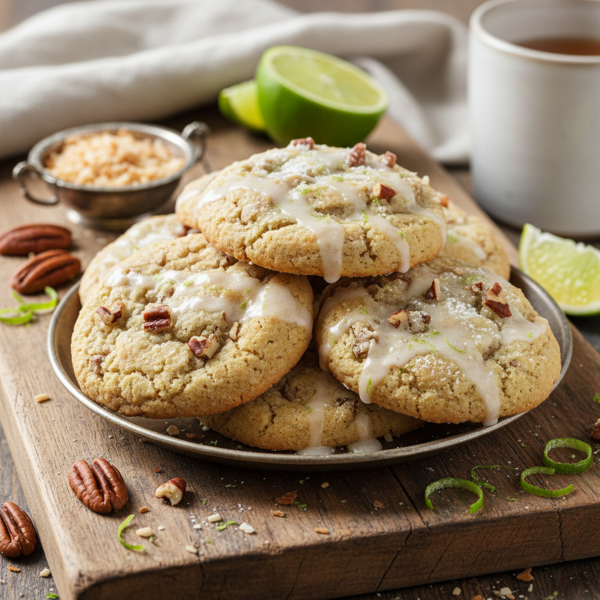 Zesty Coconut Lime Pecan Cookies recipe