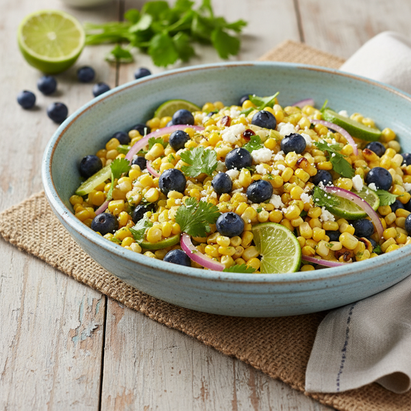 Zesty Corn and Blueberry Fusion Salad recipe