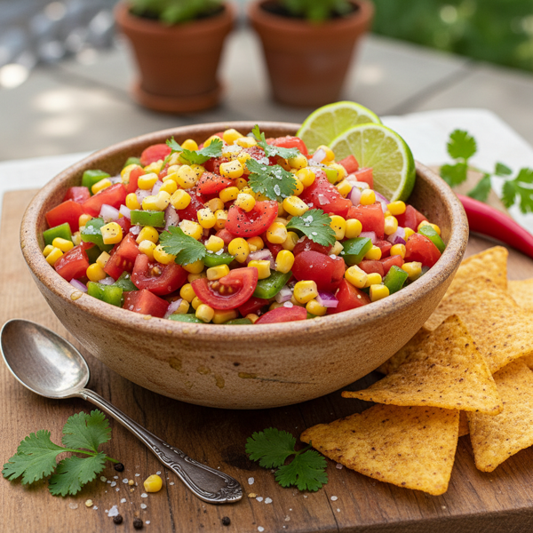 Zesty Corn and Tomato Salsa with Fresh Cilantro recipe