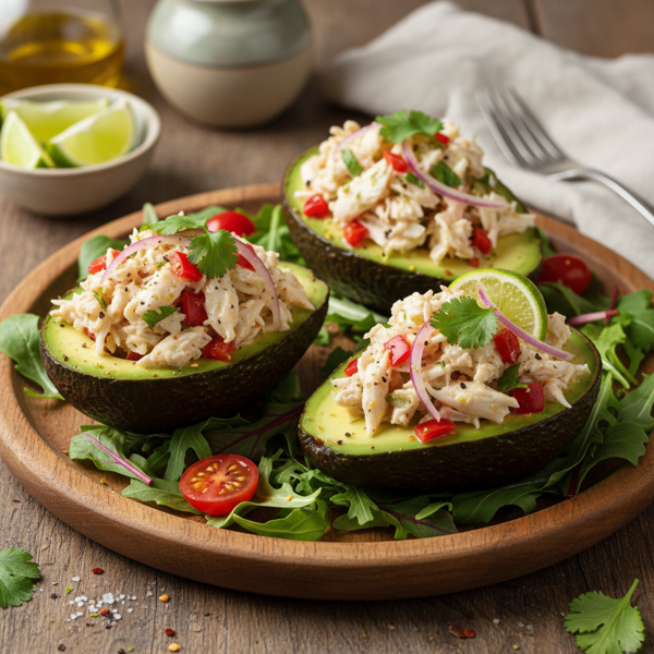 Zesty Crab Salad Stuffed Avocado Boats recipe