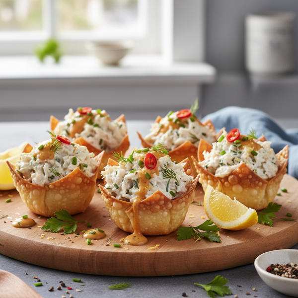 Zesty Crab and Herb Wonton Cups recipe