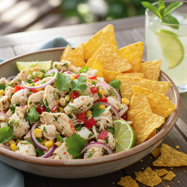 Zesty Crabmeat Salad with Crunchy Tortilla Chips recipe
