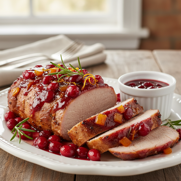 Zesty Cranberry-Orange Glazed Pork Tenderloin recipe