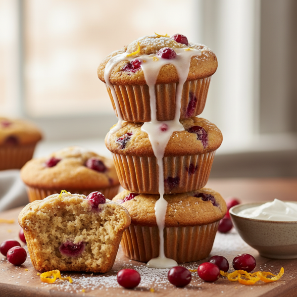 Zesty Cranberry-Orange Muffins with Sour Cream recipe