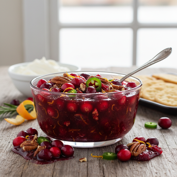 Zesty Cranberry Jezebel Sauce recipe