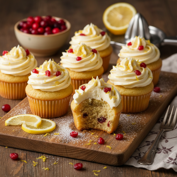 Zesty Cranberry Lemon Delight Cupcakes recipe