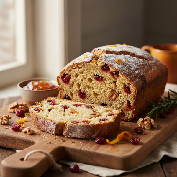Zesty Cranberry Walnut Bread recipe