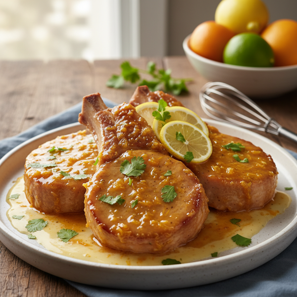 Zesty Creamy Citrus Glazed Pork Chops recipe