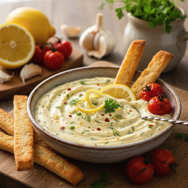 Zesty Creamy Garlic Dipping Delight recipe