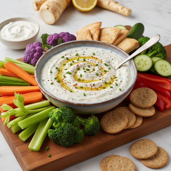 Zesty Creamy Horseradish Veggie Dip recipe