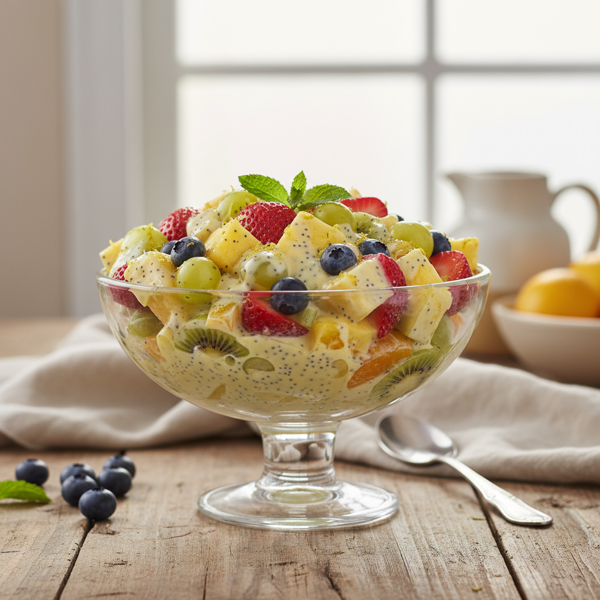 Zesty Creamy Poppy Seed Fruit Medley recipe